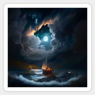 Stormy Seas Sailboat Sticker